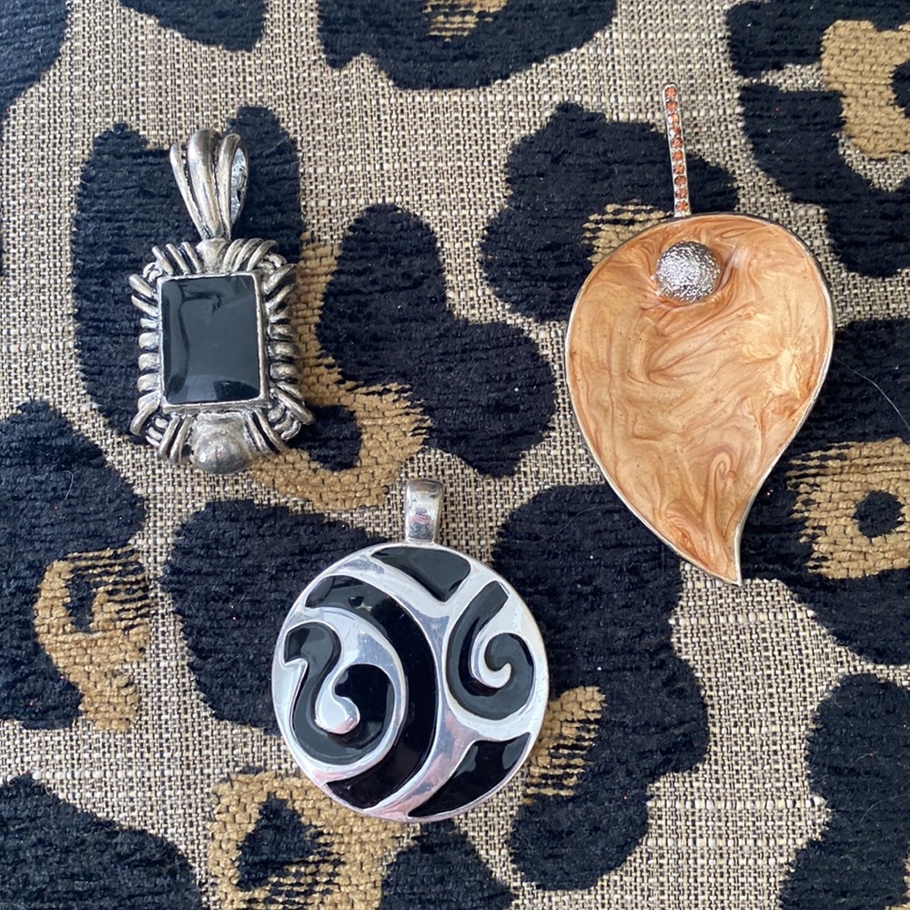 Vintage pendants for necklace slides or chains - set of three!
